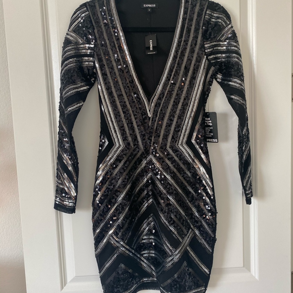 Sequin body con mini dress